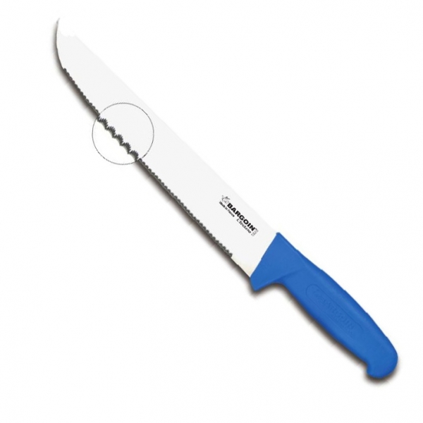 Couteau poisson micro denté bleu 35 cm