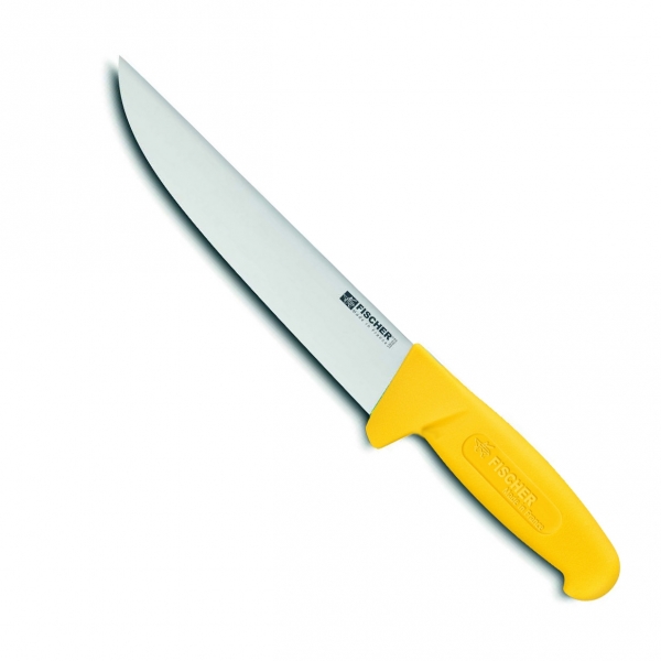 Couteau de boucher manche jaune, lame inox 20 cm, HACCP