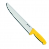 Couteau de boucher manche jaune, lame inox 28 cm, HACCP