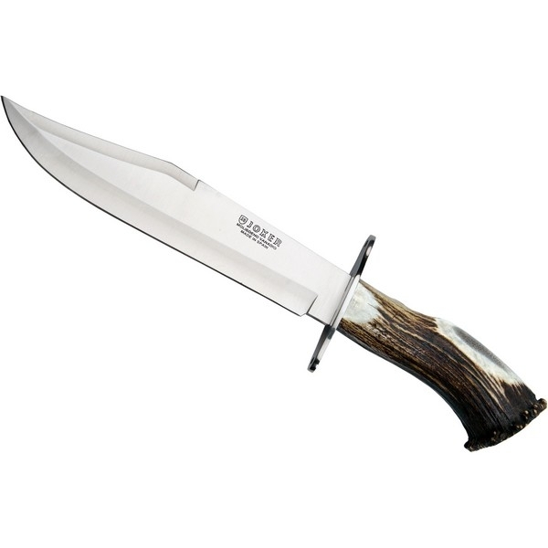 Couteau de chasse lame 25cm, manche en corne de cerf de 15cm