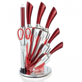 Bloc de couteaux 8 PCS Rouge