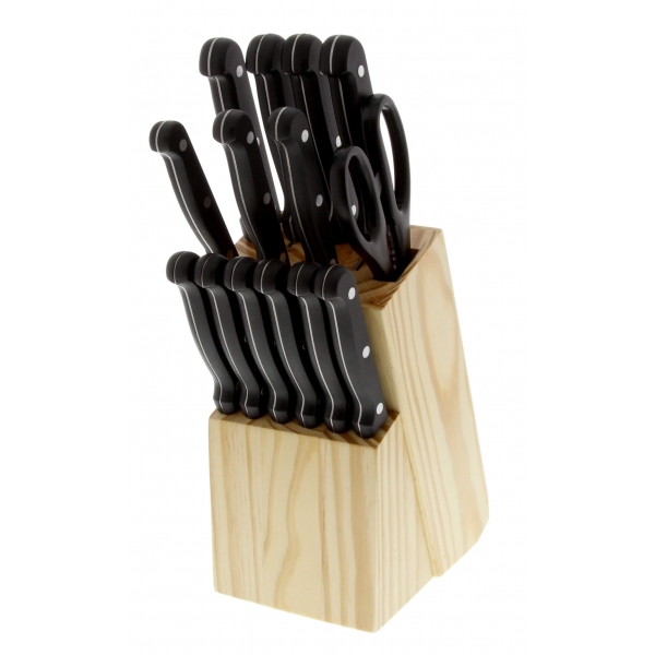 Couteaux de cuisine 17 pièces support en bois Pradel excellence