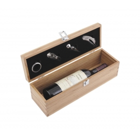 Coffret sommelier 4 accessoires range bouteille