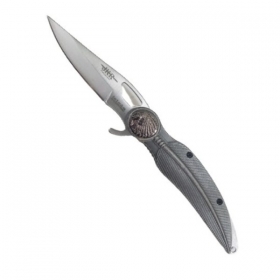 Couteau pliant Indien Plume tout métal