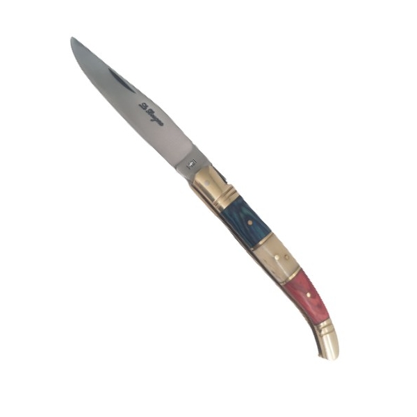 Couteau de poche républicain bleu blanc rouge lame inox de 10 cm