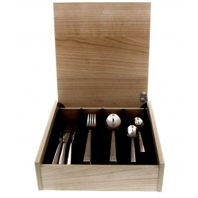 Ménagère 48 couverts Point avec coffret en bois
