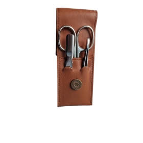 Trousse Manucure en cuir garnie de 3 Pièces qualité supérieure