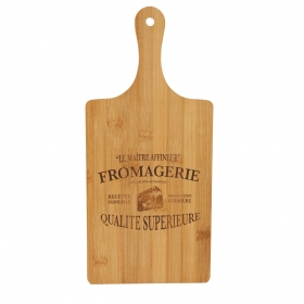 Planche à découper bois de bambou décor fromage