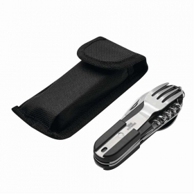 Couteau multifonctions 5 outils et 1 fourchette et 1 cuillère