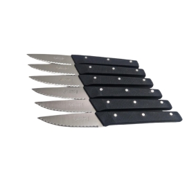 Lot de 6 couteaux de table à lame crantée – Qualité Française