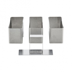 Lot de 3 emporte‑pièces rectangulaires en inox avec poussoir
