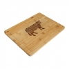 Planche à découper décor Vache en bois de bambou 38 x 28 cm