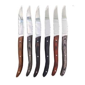 Couteaux de table lot de 6 manches bois couleur - les boises