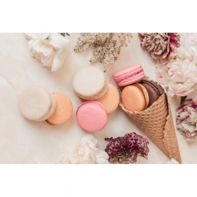 Planche à découper 40 x 30 cm en verre motif macaron