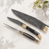 Couteau lame Damas manche corne