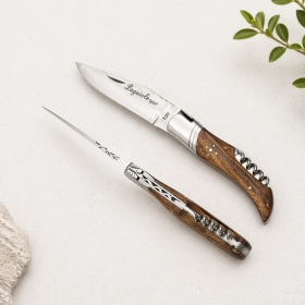 Couteau de chasse pliant tire bouchon