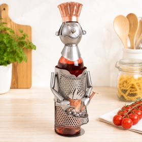 Porte bouteille métal décor cuisinier