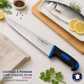 Couteau à poisson lame crantée de 30 cm Qualité Française