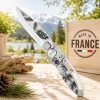 Couteau pliant K2 tout métal décor pins Qualité France