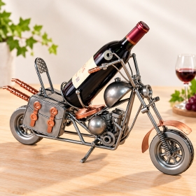 Porte bouteille métal décor moto