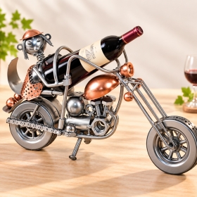 Porte bouteille métal décor moto Biker
