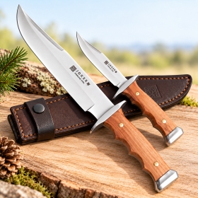Couteaux de chasse Kangourou fait main lot de 2 manche en bois d'olivier